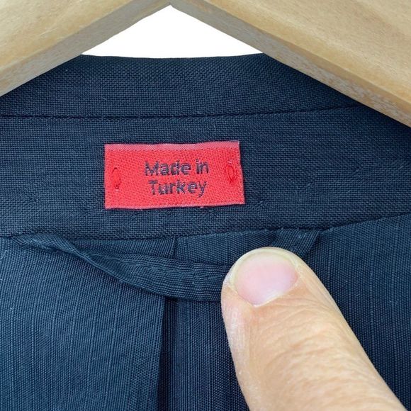 Mens Hugo Boss Dress Tux Jacket Coat Wool Jet Black Size 40L 3668 Formal Special - Picture 3 of 10